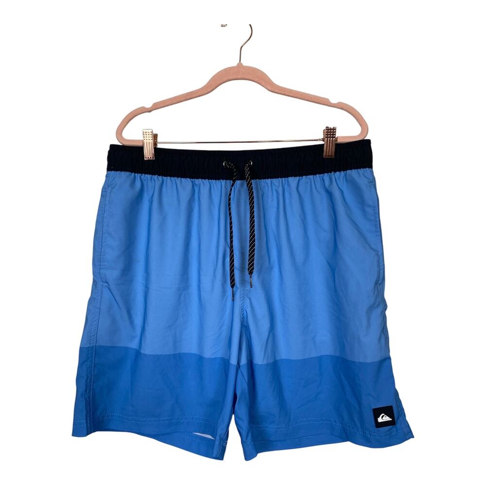 Quiksilver Men's Volley Swim Shorts Colorblock Lined Blue Size Large